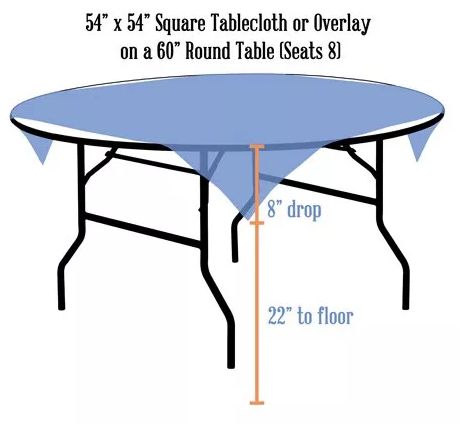 Linens, What Size Square Tablecloth For 72 Round Table